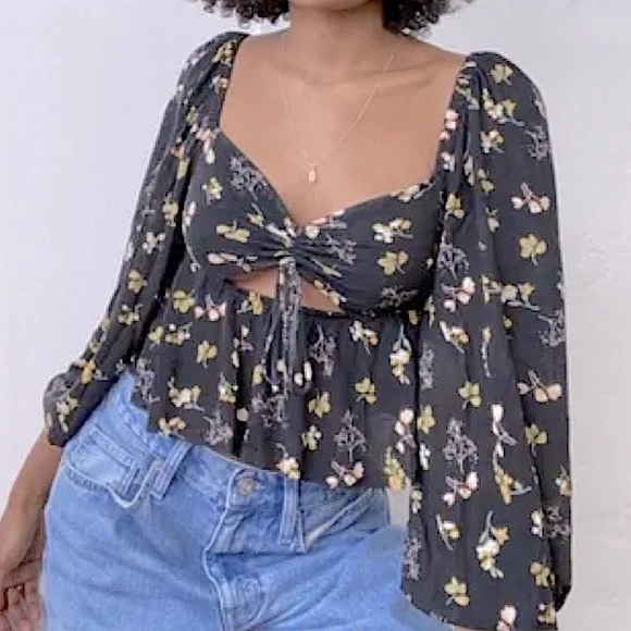 Urban Outfitters Tops - Urban Outfitters Violet Cutout Peplum Long Sleeve Top